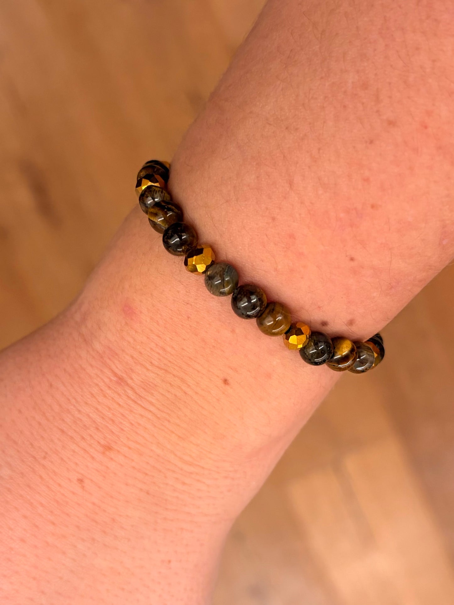 Gelbes-Tigerauge-Perlenarmband