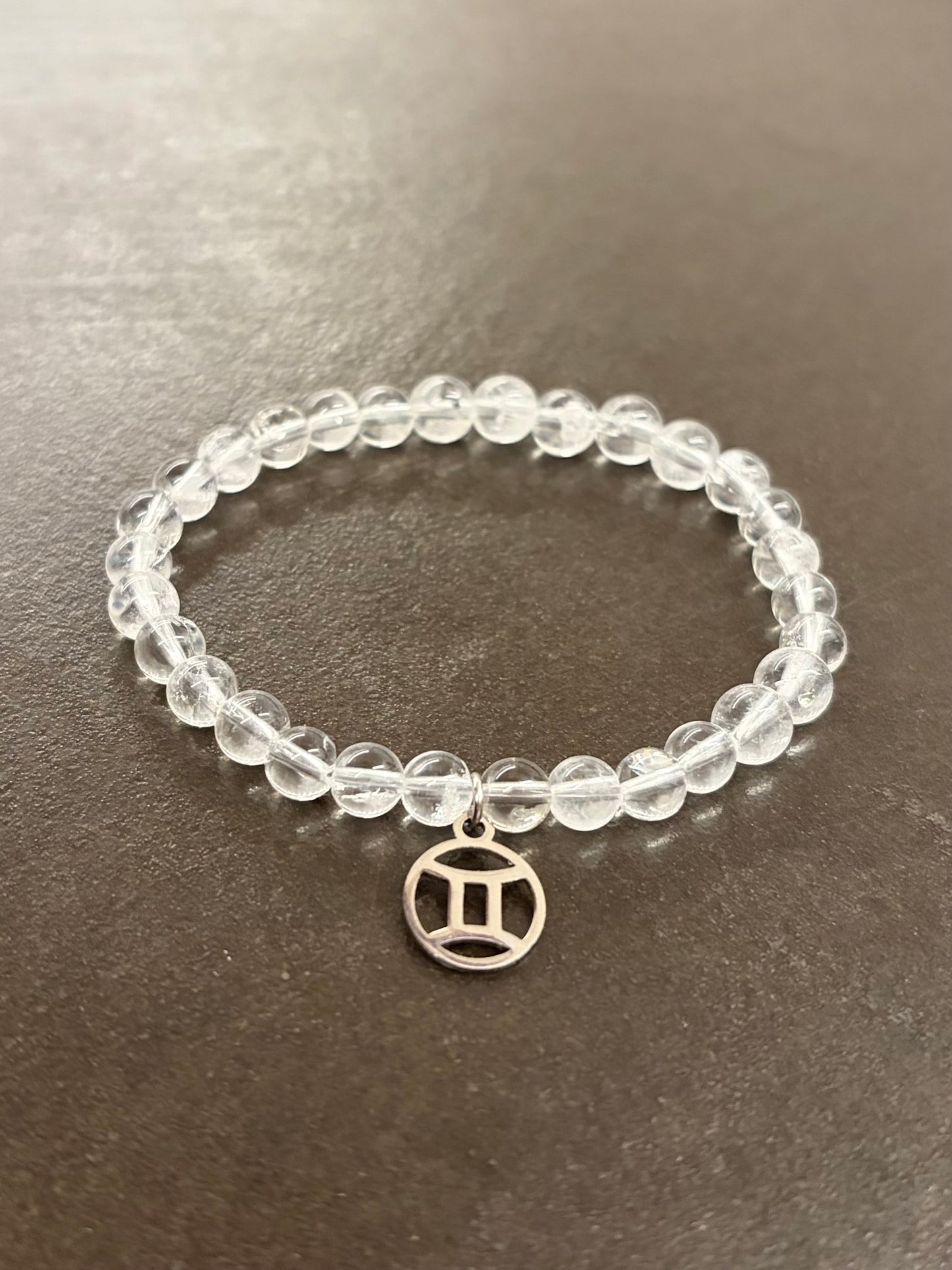 Zwilling-Bergkristall-Perlenarmband