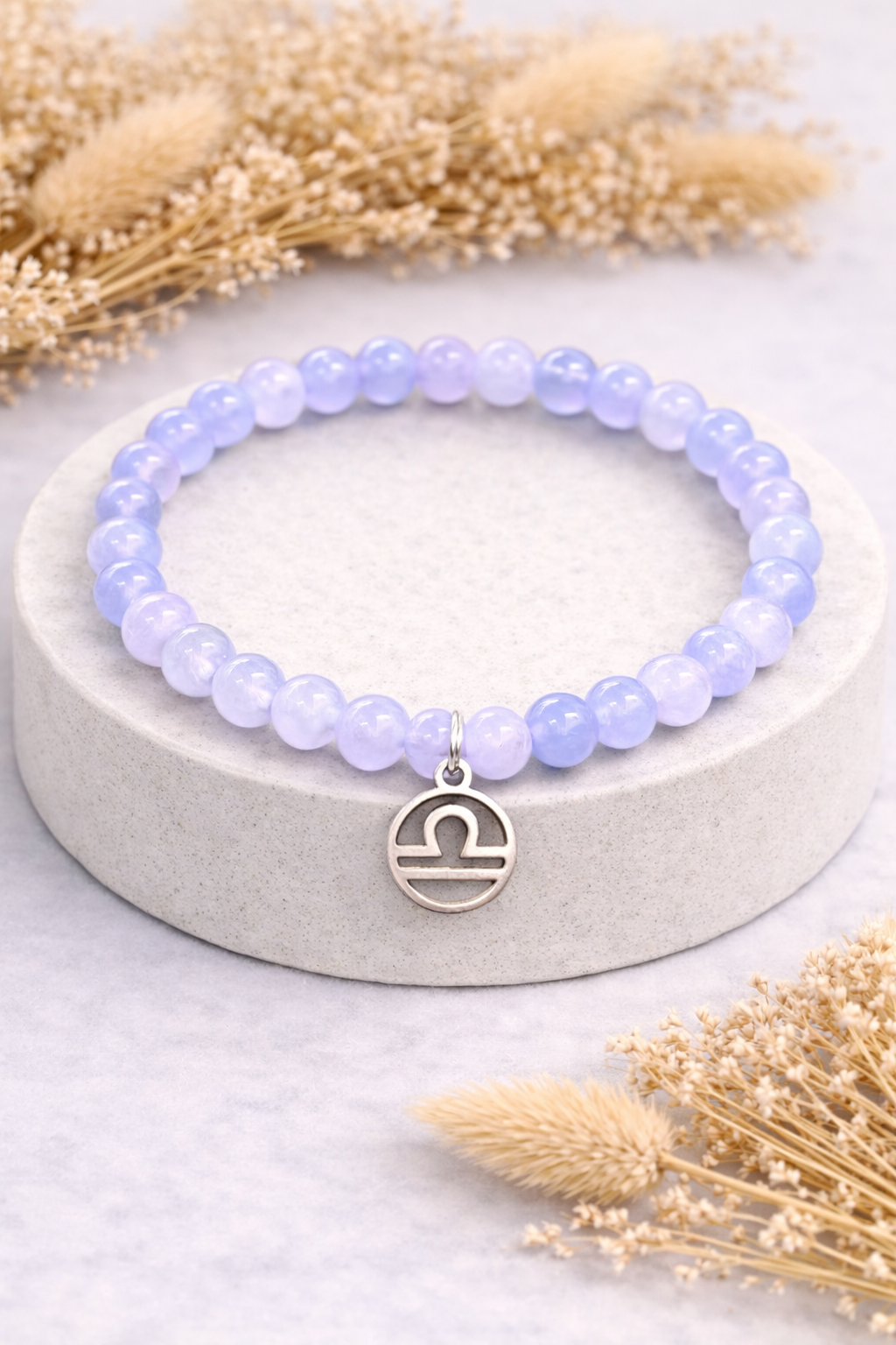 Waage-Aquamarin-Perlenarmband