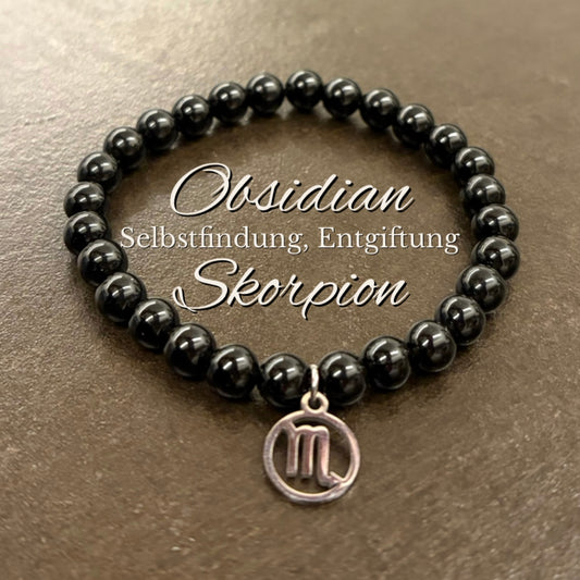 Skorpion-Obsidian-Perlenarmband