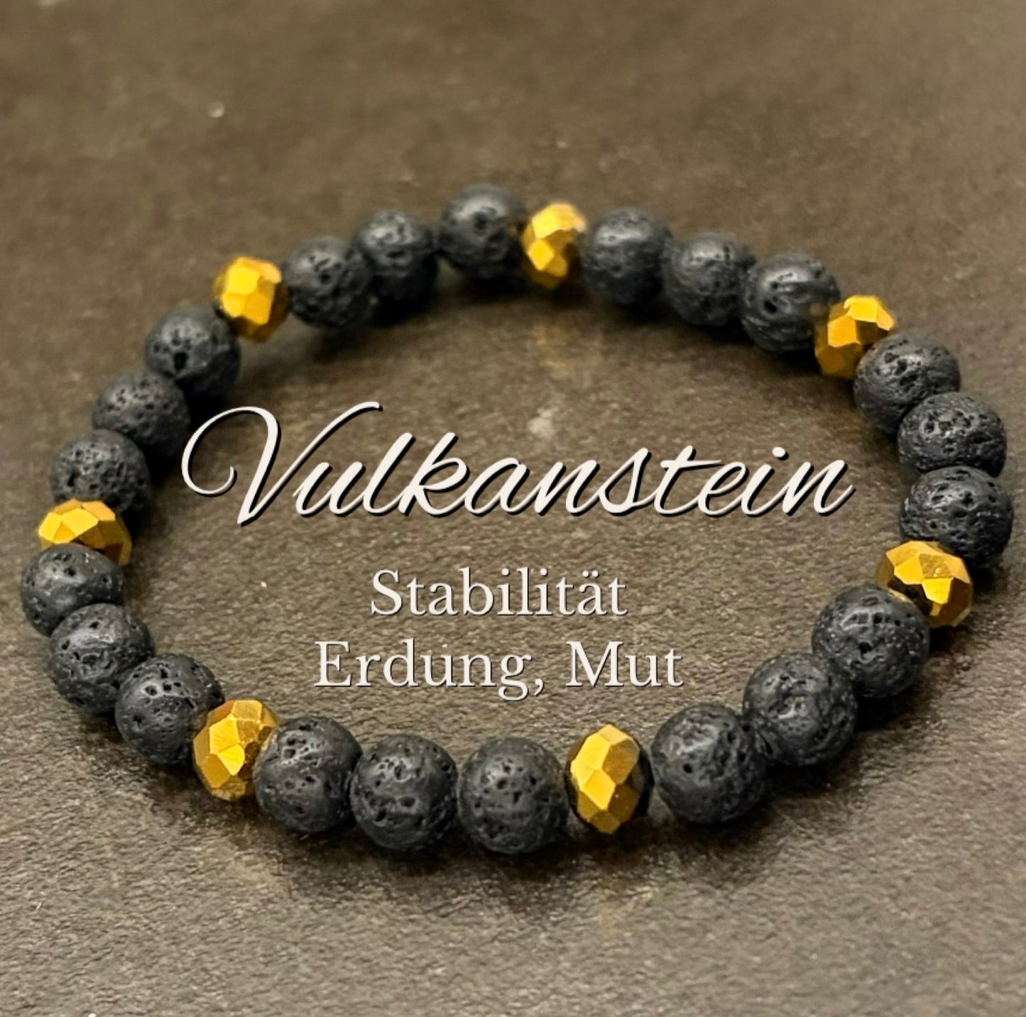 Vulkanstein-Perlenarmband