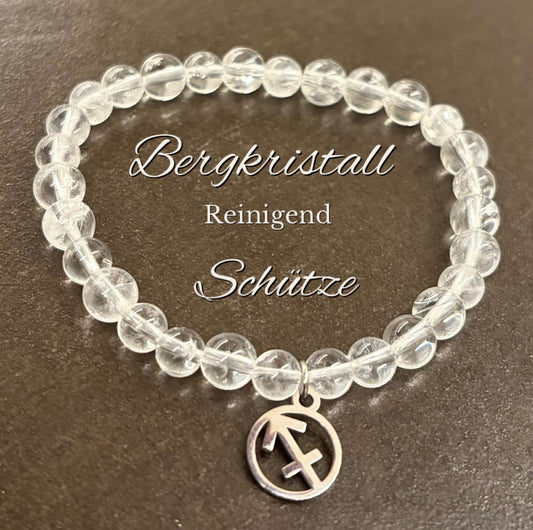 Schütze-Bergkristall-Perlenarmband