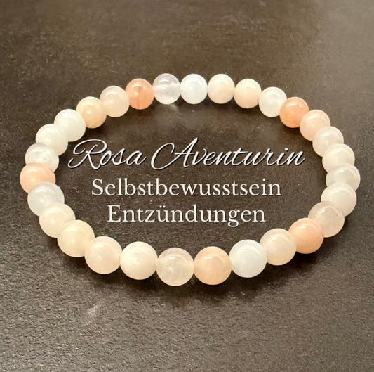 Rosa Aventurin-Perlenarmband