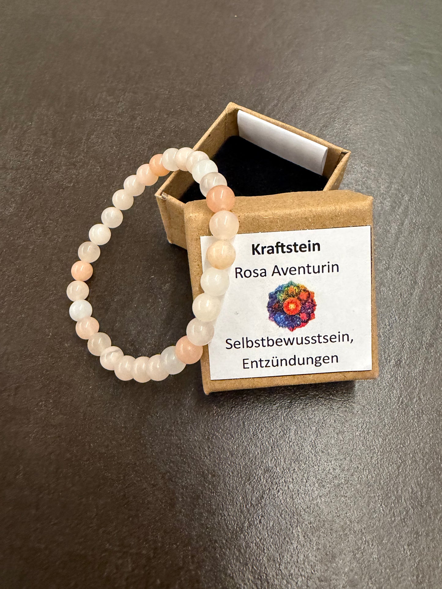Rosa Aventurin-Perlenarmband