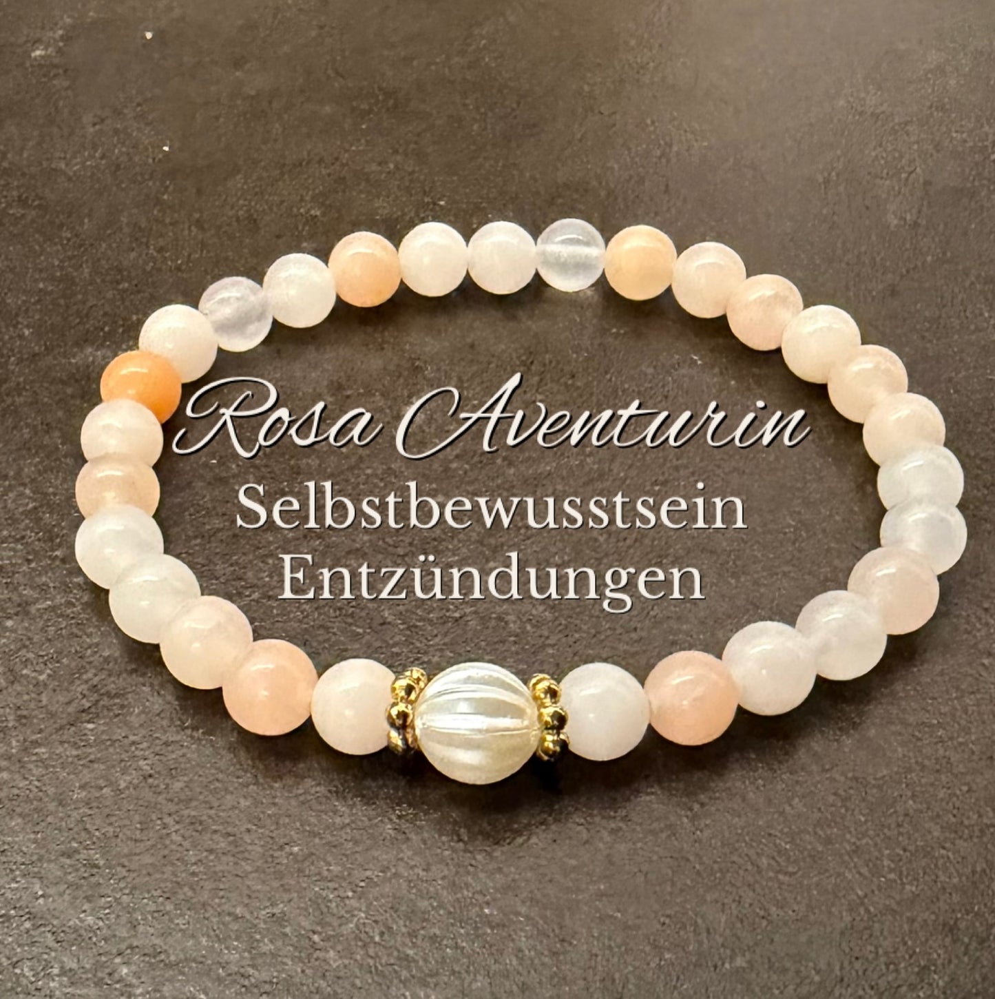 Rosa Aventurin-Perlenarmband