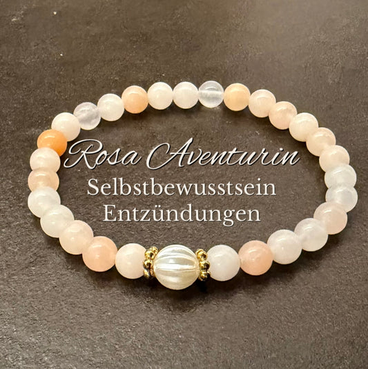 Rosa Aventurin-Perlenarmband