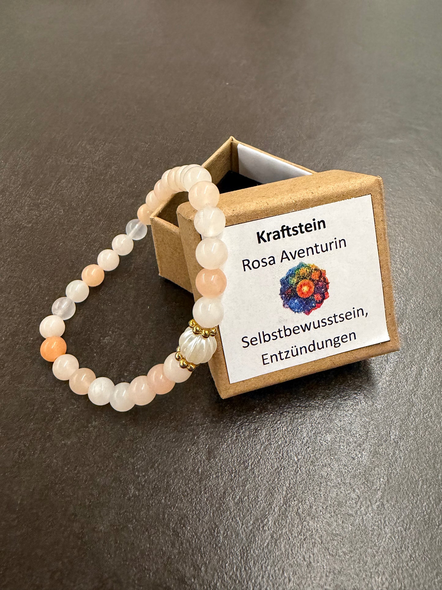 Rosa Aventurin-Perlenarmband