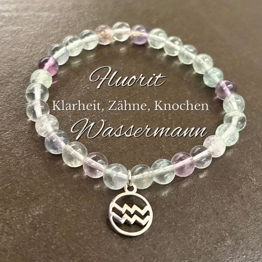 Wassermann-Fluorit-Perlenarmband