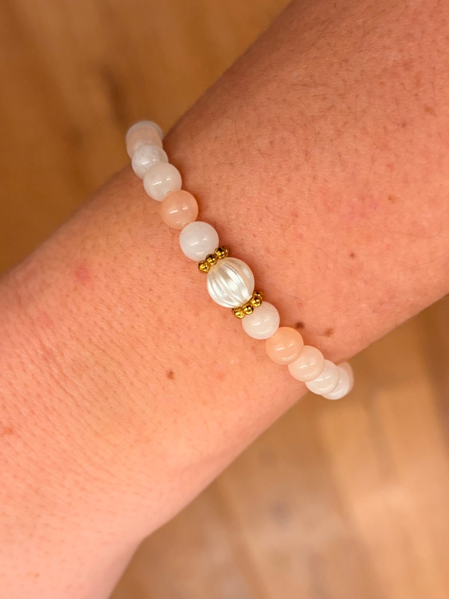 Rosa Aventurin-Perlenarmband