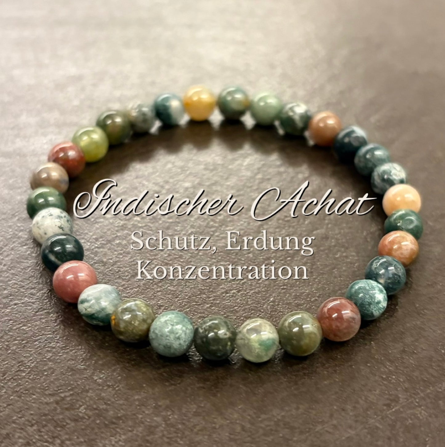 Indischer-Achat-Perlenarmband