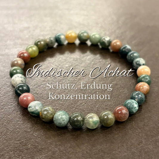 Indischer-Achat-Perlenarmband