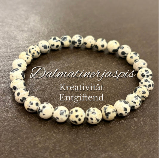 Dalmatiner-Jaspis-Perlenarmband