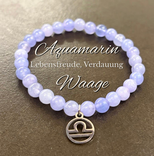 Waage-Aquamarin-Perlenarmband