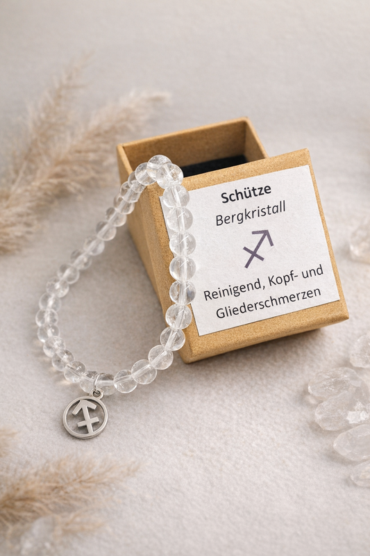 Schütze-Bergkristall-Perlenarmband