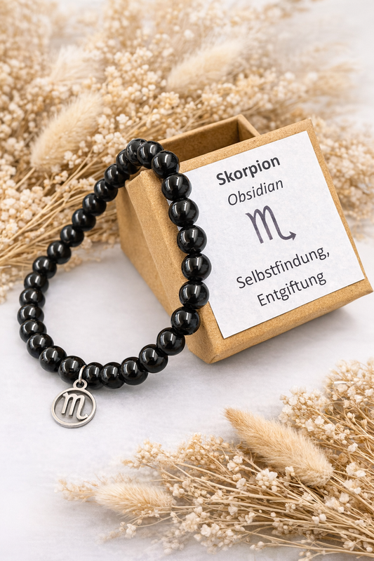 Skorpion-Obsidian-Perlenarmband